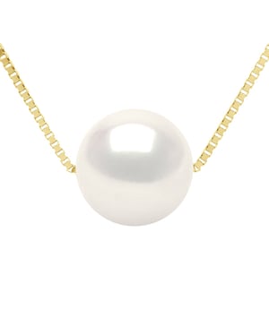 Halsband Äkta odlad sötvattenspärla rund 9-10 mm