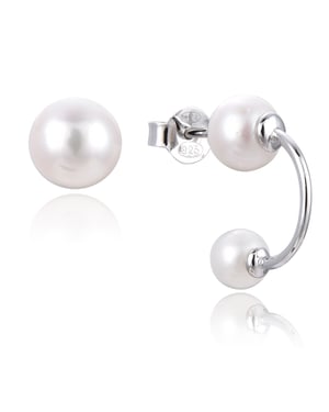 Gena.paris 'Asymmetrisch' Dames 925 Sterling Zilveren Stud Oorbellen - Zilver GBO1533-W