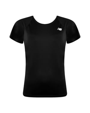 New Balance Korte Mouw Zwart Ronde Hals Dames Core Run T-Shirt WT93868 BK