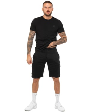 Enzo | Mens T-Shirt Tracksuit With Shorts Set - Black