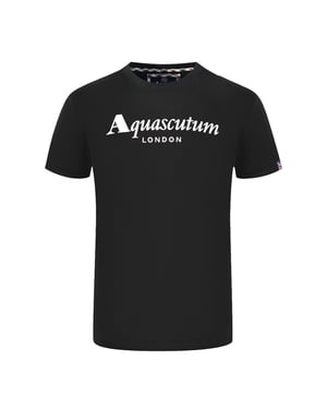 Aquascutum London Brand Logo Black T-Shirt
