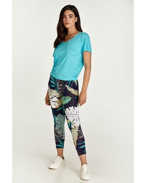 Legging met bladerprint