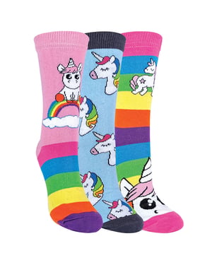 Set van 3 sokken met regenboogeenhoorns voor meisjes - Regenboog