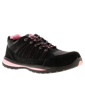 Tradesafe Womens Safety Shoes Trainers Force Suede Leather Lace Up black