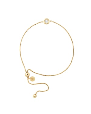 Diamond Bracelet Solitaire 0,02 0,50 Cts Cts Illusion Yellow Gold