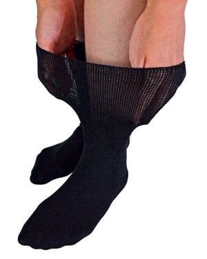 Extra Wide Bamboo Oedema Socks | Dr.Socks | Mens & Ladies | Socks for Swollen Feet Ankles Legs & Diabetics - Black