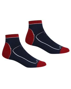 Regatta Mens Samaris Trail Ankle Socks (Pack of 2) (Navy/Dark Red)