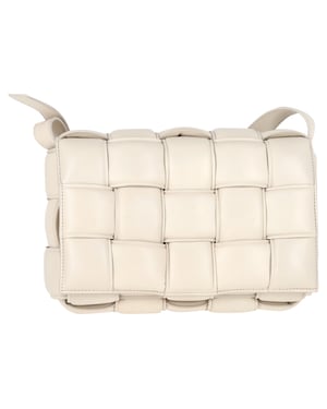 Bottega Veneta Padded Cassette Bag in White Lambskin Leather