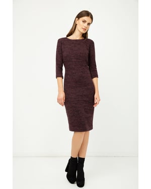 Wollen Aubergine Winter Fitted Dress