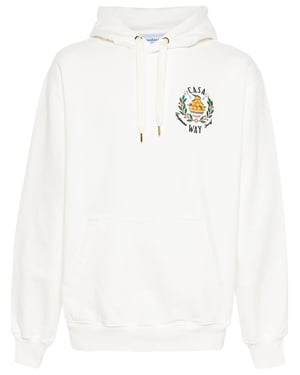 Casablanca Casa Way Bowl of Oranges Embroidered Hoodie in White