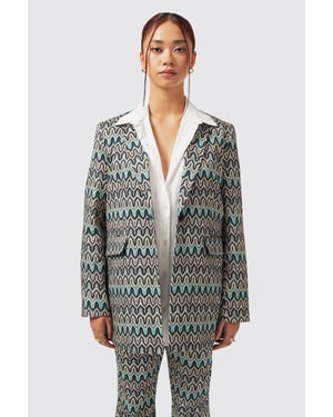 Gardenia Slim Fit Blue Cotton Jacket