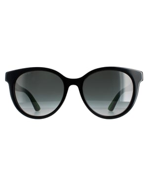 Gucci Round Dames Black met groene en roodgrijze gradiënt GG0702SK -zonnebril