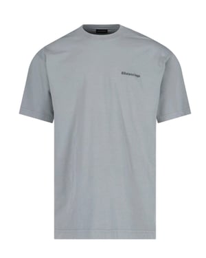 Balenciaga BB Logo embroidered Oversized T-Shirt in Grey