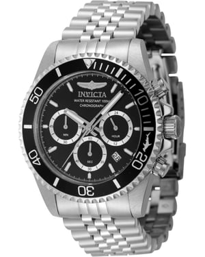 Invicta Pro Diver 48381 Heren Horloge - Quartz Uurwerk - Roestvrij Staal met zwarte Wijzerplaat - 43mm