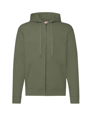 Fruit of the Loom Klassieke herenhoodie met rits (Klassieke Olijf)