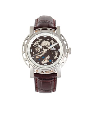Reign Stavros Automatic Skeleton Leather-Band Watch