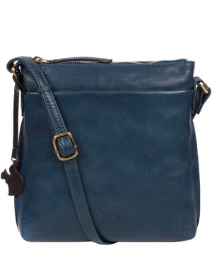 'Nikita' Snorkel Blue Leather Cross Body Bag