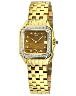 GV2 Milan Women's Tiger Eye Dial IPYG Stainless Steel Bracelet Watch