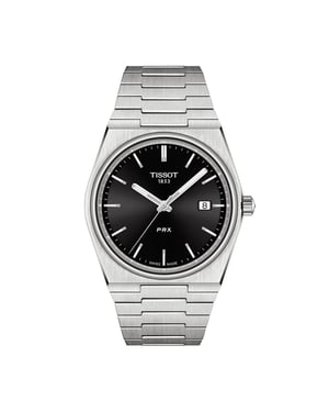 Tissot - PRX Stainless Steel Bracelet Black Dial Men's Watch