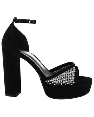 Ted Baker Bexins Crystal Mesh Womens Black Platform Sandals