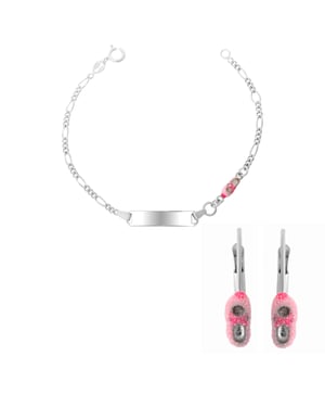 Orphelia 'Megane' Child's 925 Sterling Silver Set: Bracelet + Earrings - Silver SET-7136