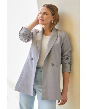 Grey Double Breasted Blazer
