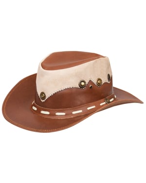 Australian Western Style Cowboy Outback Real Leather And Suede Aussie Bush Hat