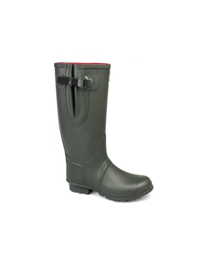 Woodland NEOPRENE Gusset Unisex Buckle Wellington Boots Olive Green