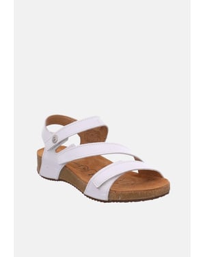Josef Seibel Tonga 25 Wit - Josef Seibel Witte Leren Tussenstuk Dames Sandalen