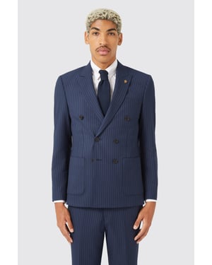 Milltown Slim Fit Double Breasted Navy Jacket TT x AM