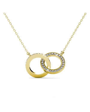 Circle Twin-halsband - guld och kristall