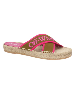 Off White Gröna Bomullssandaler