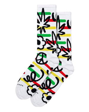 Noviteit Doodle Sokken | Happy Socks | Casual Leuke Golden Doodle Sokken - Wit