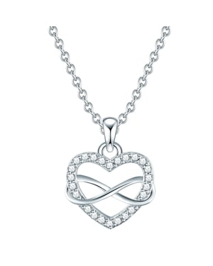 Necklace with pendant sterling silver zirconia white Rafaela Donata