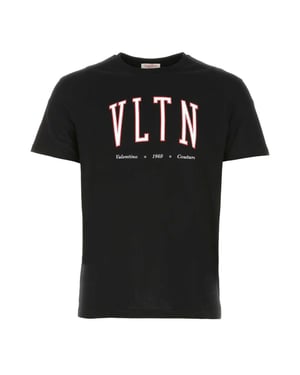 Valentino VLTN Print College Logo T-Shirt in Black