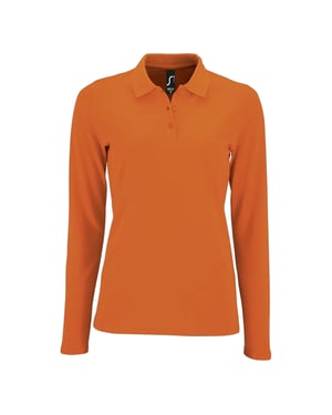 SOLS Dames/Dames Perfect Pique Poloshirt met Lange Mouwen (Oranje)