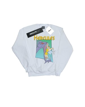Disney Mens Hercules Hydra Fight Sweatshirt (White)