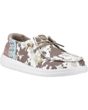 HEYDUDE Wendy Disco Cow Cotton Dam Loafers Tan