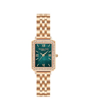 Victoria Hyde Westminster Rose Gold Green Diamond Detail Ladies Watch