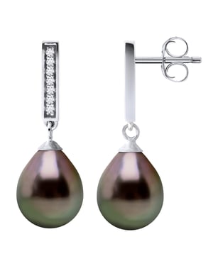 Dangle Oorbellen Tahitian Parel sieraden 8-9mm Pears 925