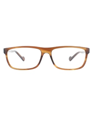 Moncler Rectangular Mens Striped Brown Crystal Glasses
