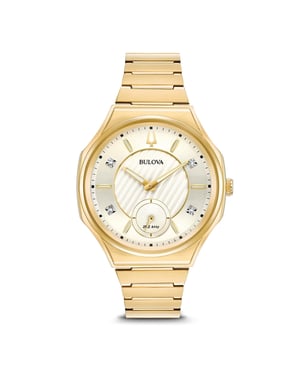 Bulova Curv Dames Horloge Goud 97P136