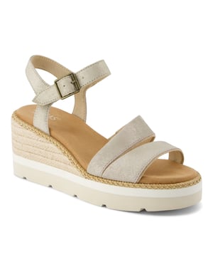 TOMS Darya Leather Champagne Sandaler för kvinnor