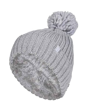 Heat Holders - Thermische Pom Pom Bobble-hoed voor dames - Lichtgrijs