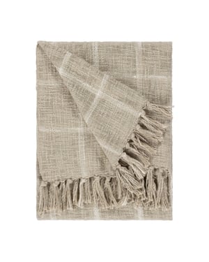 Yard Beni Check Fringed Throw