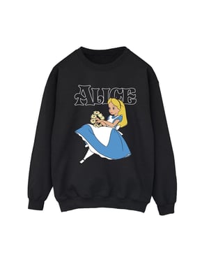 Disney Dames/Dames Alice In Wonderland Bloemen Sweatshirt (Zwart)
