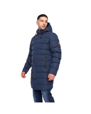 Crosshatch Heren Longkamp Jas (Marine)