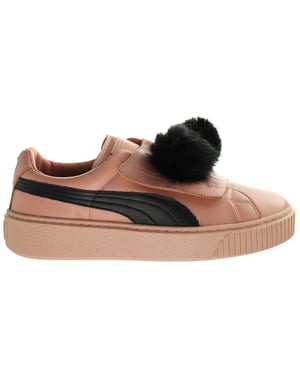 Puma Basket Platform PomPom Dam Rosa Träningsskor