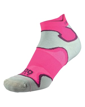 1000 Mile - Ladies Double Layer Fusion Ankle Running Padded Socks - Pink / Purple
