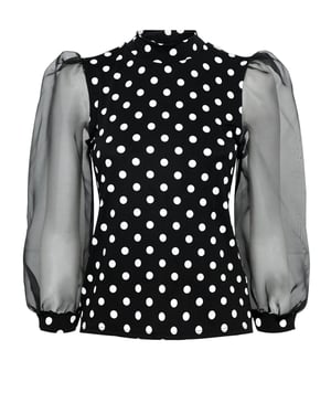 Spot Blouse Puff Sleeve
